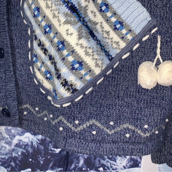 Vintage Ugly Christmas Sweater Mittens Cardigan - Picture 9 of 13